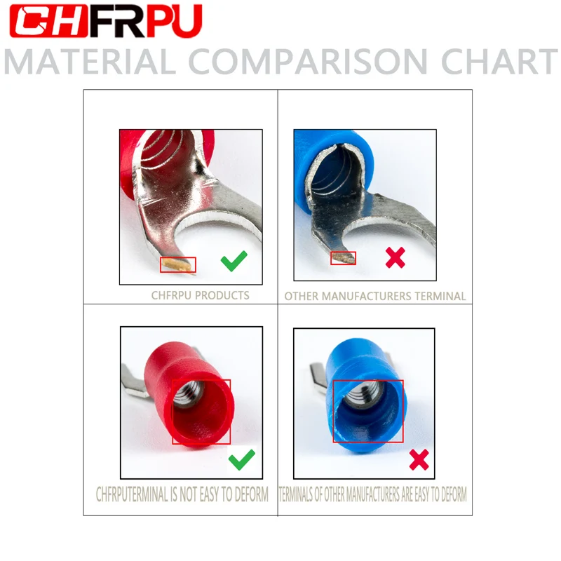 Terminale a crimpare cavo connettore cavo forcella da 100 pezzi SV1.25-3 SV1.25-4 SV2-3 terminale preisolato rosso blu