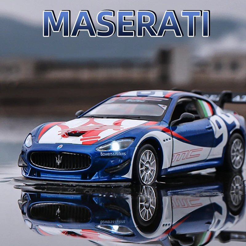 

1:32 Maserati GranTurismo MC GT4 Alloy Car Model With Pull Back Sound Light Children Gift Collection Diecast Toy Model