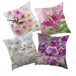America Style flowers Printed Cushion Cover polyester Single Pattern Pillow Case for Home Sofa Car Decorative Pillowcase 45x45cm