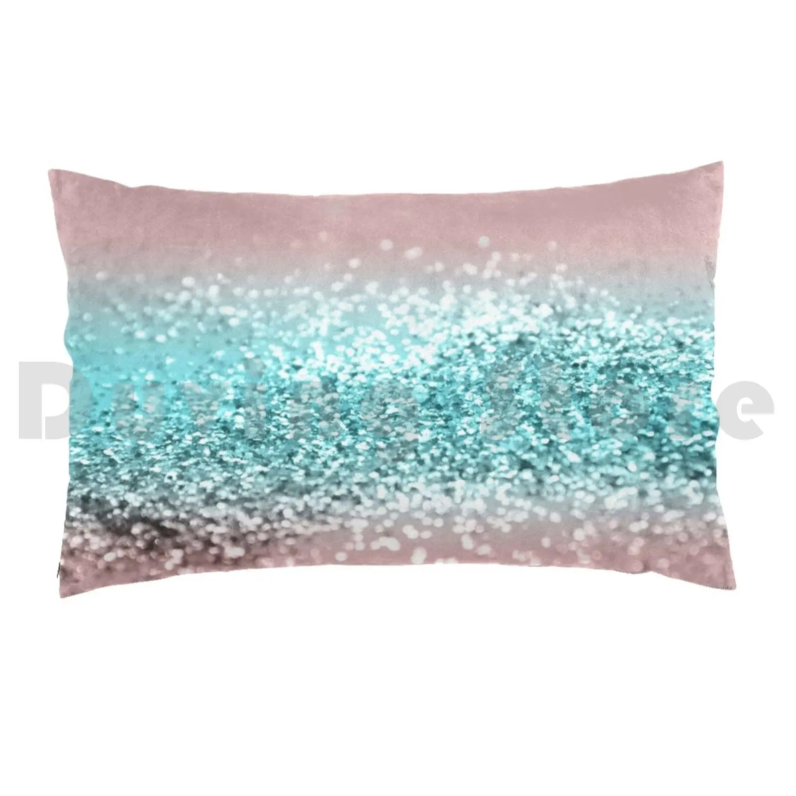 Tropical Summer Vibes Glitter #1 #decor #art Pillow Case 20*30 Inch Color Digital Manipulation Light Pink Green