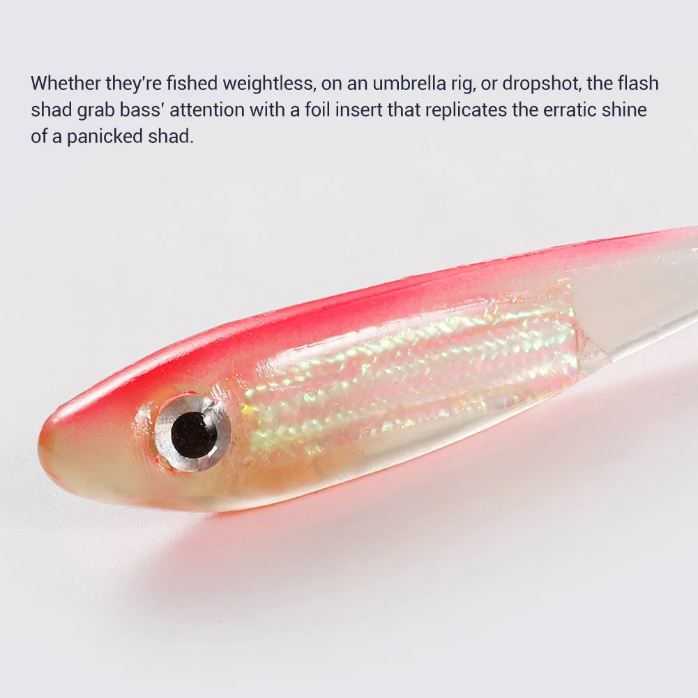 Noeby Soft Silicone Shad Lure 6cm2.5g 9cm8g 13cm23g Artificial Soft Bait Frog Tail Smelling Laser for Bass Pike Fishing Lure