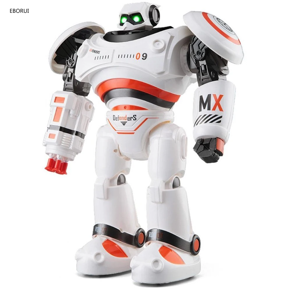 Crazon 1701 RC Robot AD Police Files Programmable Combat Defender Intelligent RC Robot Remote Control Toy for Kids