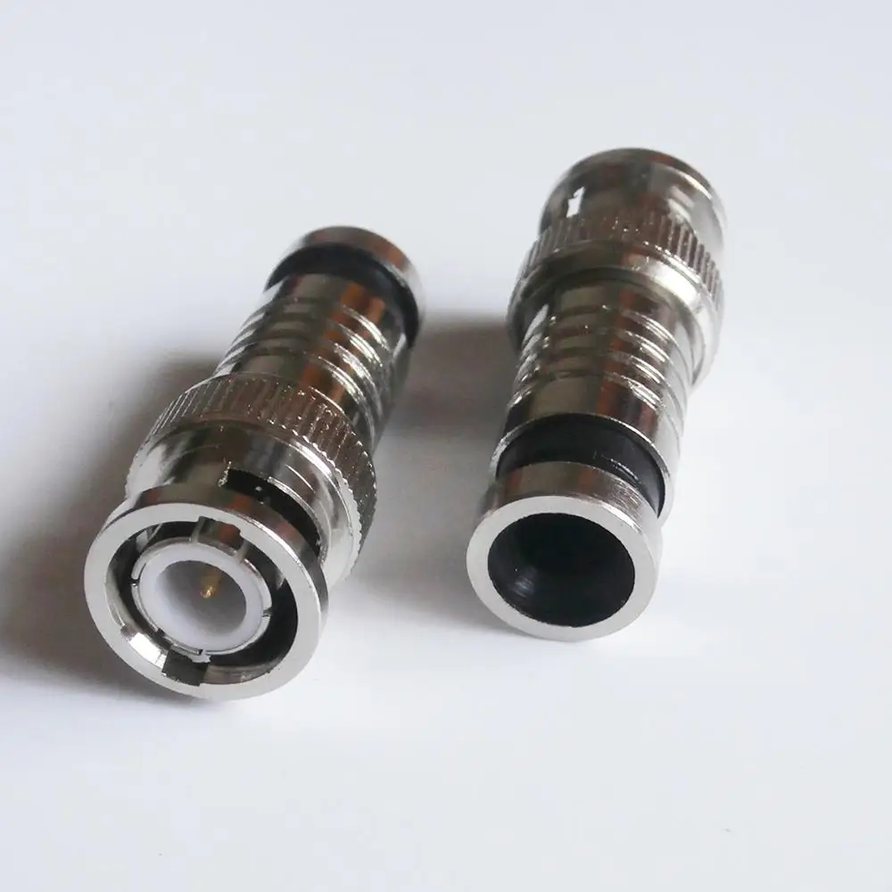 Q9 BNC Male Plug RF Coax Connector Socket Squeeze connection RG58 RG142 RG223 RG400 LMR195 RF Coaxial Straight Nickel plated