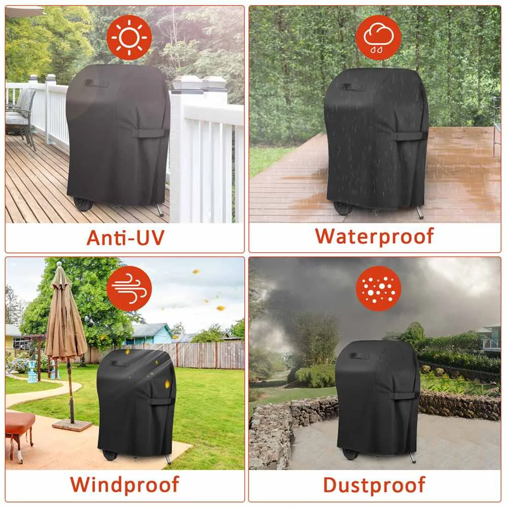 420D BBQ Cover Outdoor Dust Waterproof Anti UV Duty Oxford Cloth Grill Cover Rain Protective Outdoor Barbecue Cover Dropshipping