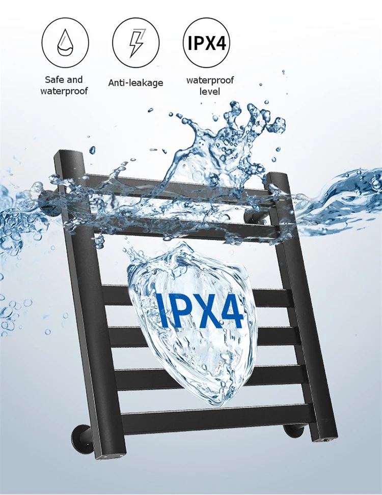 VSOMNIO Rak Handuk Elektrik Rak Handuk Pemanas dan Penghangat Aksesori Kamar Mandi Rak Handuk Rel Pemanas Pukulan Gratis