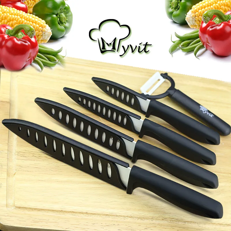 Ceramic Knife Set 3 4 5 6 inch Chef Utility Slicer Paring Ceramic Knives with Peeler Kitchen Knife Zirconia Blade Cooking Cutter