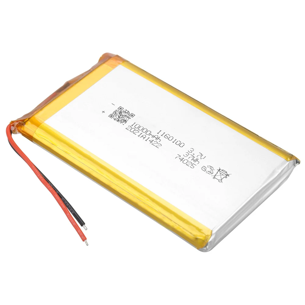 1160100 1260100 High capacity 10000mah thickness 11mm lipo battery rechargeable flat battery laptop batteries 1160