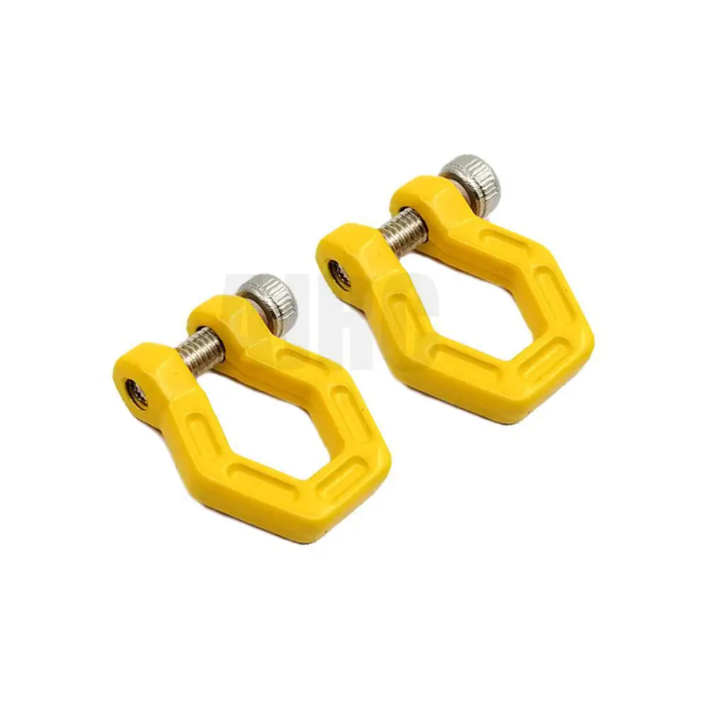 2 шт. красный металлический бампер с D-образным кольцом, буксировочный крюк для 1/10 RC гусеничного автомобиля TRX-4 Defender G500 TRX-6 G63 Axial SCX10 II 90046 D90