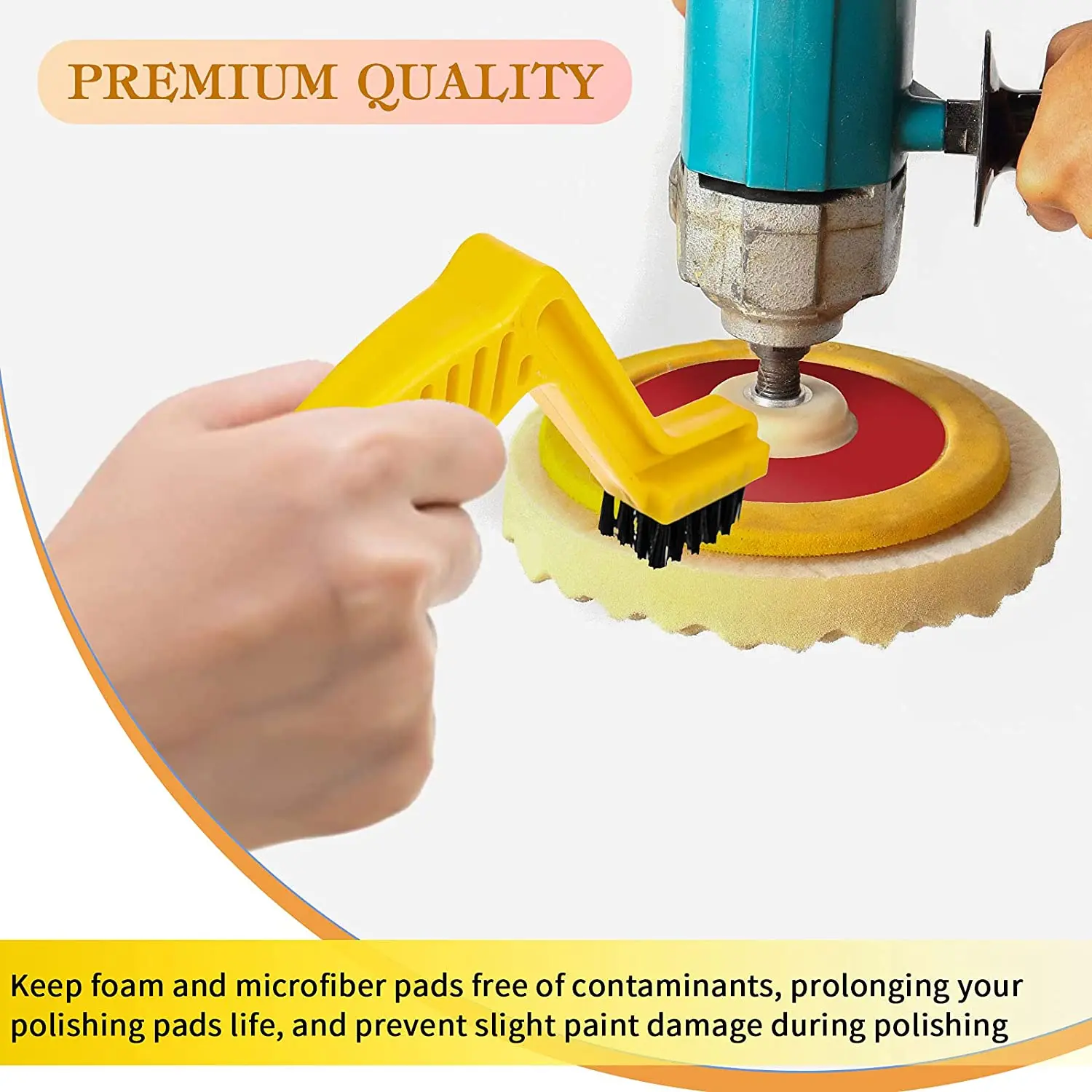 Polishing Spur Tool Set Wool Buffing Pad Cleaning Spur Tool Foam Pad Brush Car Buffing Pad Professional Cleaning Tool