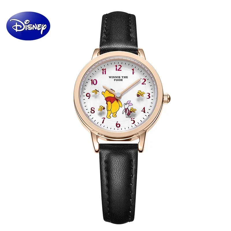 

Disney Winnie Pooh Cartoon For Girl Watch Rotatable Dial Casual Japan Quartz Wristwatch Women Youth Lady Student New Gift Clock