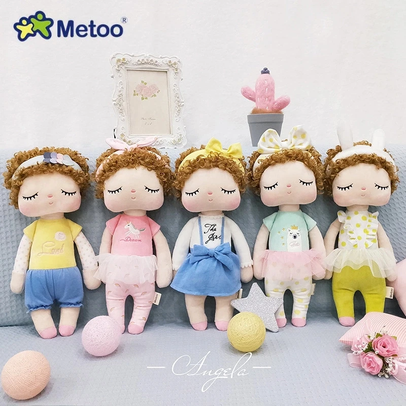 34cm Metoo Angela Curls Dolls Stuffed Toy Plush Animals Kids Toys Cartoon Rabbit Soft doll for Girls Children Boys Baby gifts