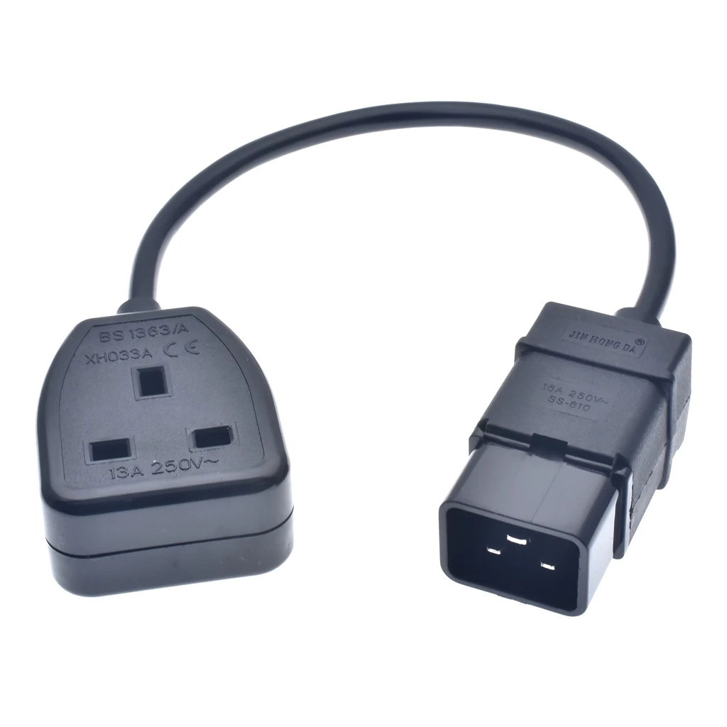 

IEC C20 to UK Female Socket converter Cable Cord,UPS Power Cable C20 Male 16A Plug to UK 13A Female Socket BS1363*