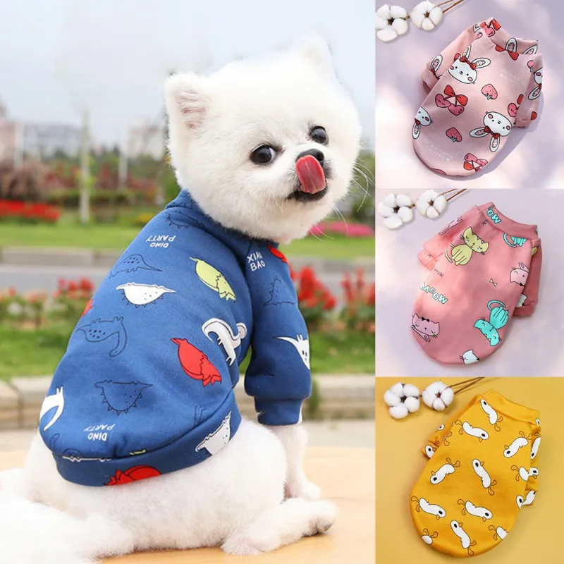 Animal Print Small Dog Hoodie Coat Winter Warm Pet Clothes for Chihuahua Shih Tzu Sweatshirt Puppy Cat Pullover Pets Clothing