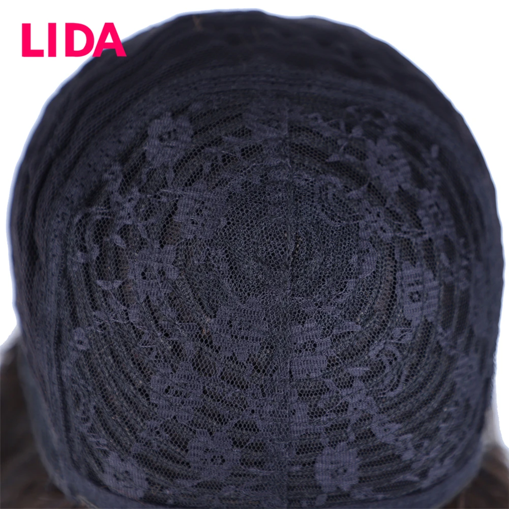 Lida Human Hair Wigs Brazilian Wig Short Shoulder-length Hair Remy Machine Made Wig 150% Density For Women