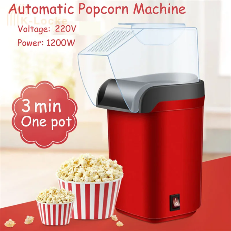 1200W Electric Popcorn Machine Mini Automatic Carnival Popcorn Maker Corn Making Machine for Household DIY Popper Corn EU Plug