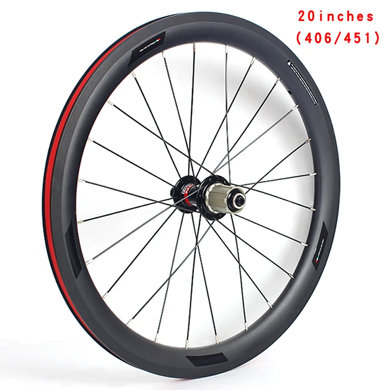 Novatec-Flower Drum Taiwan Pilla Spoke Carbon Fiber Wheel Set, Bicycle Wheel Set, V Brake, 20 Inch, 406, 451