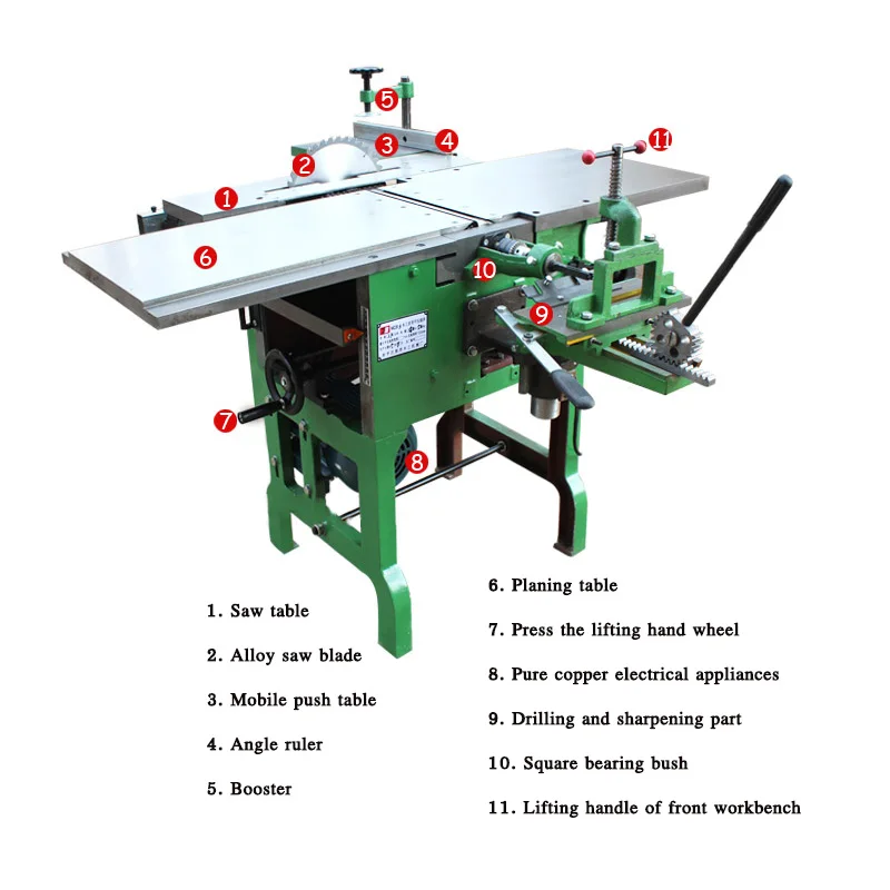 ML392B multi-funktion push tabelle desktop holzbearbeitung maschinen multi-zweck maschine werkzeug/hobel/hobel 220V/380V 4200r/min