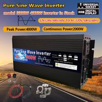 Pure Sine Wave Inverter 3000w 4000w 12V/24V/48V/60V/220V Voltage Transformer Solar Power Inverter DC12V to AC 220V LED Converter