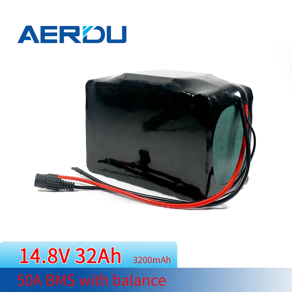 

Аккумулятор AERDU 14,8 в, 4S10P, 32 А · ч, 50 А, BMS 18650, литиевый аккумулятор для электрических скутеров, электровелосипедов, мотоциклов, 3200 мА · ч, 560 Вт, 500 Вт