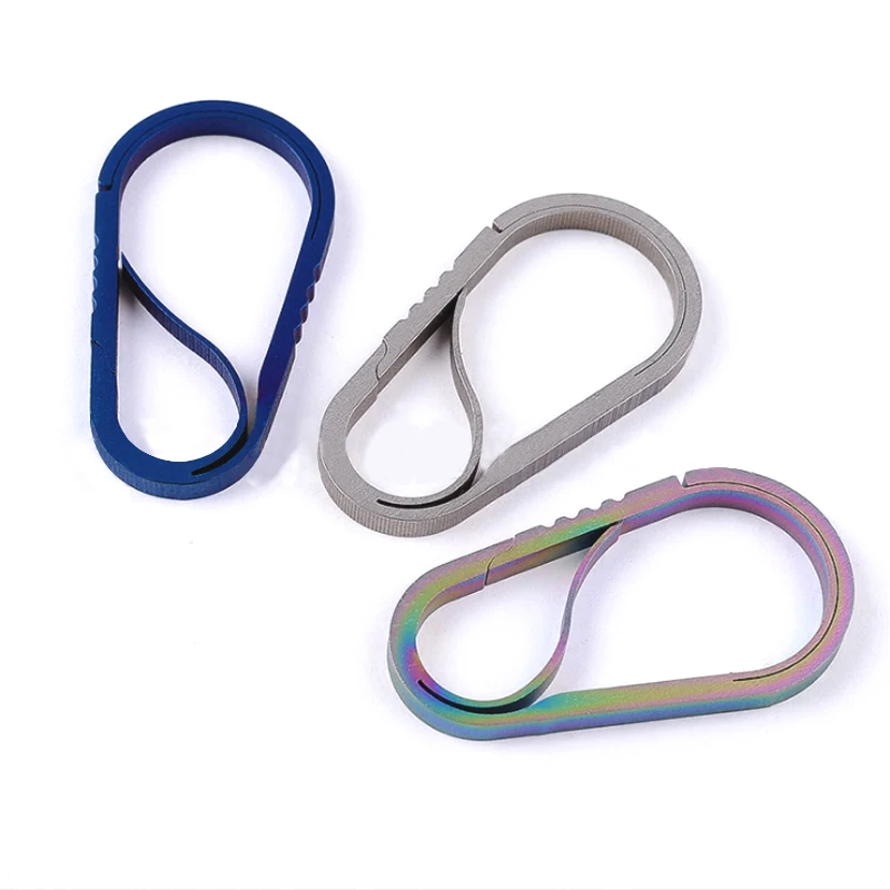 YOUGLE Titanium alloy TC4 Carabiner Buckle Spring Snap Keychain Clip Hook For outdoor Activities