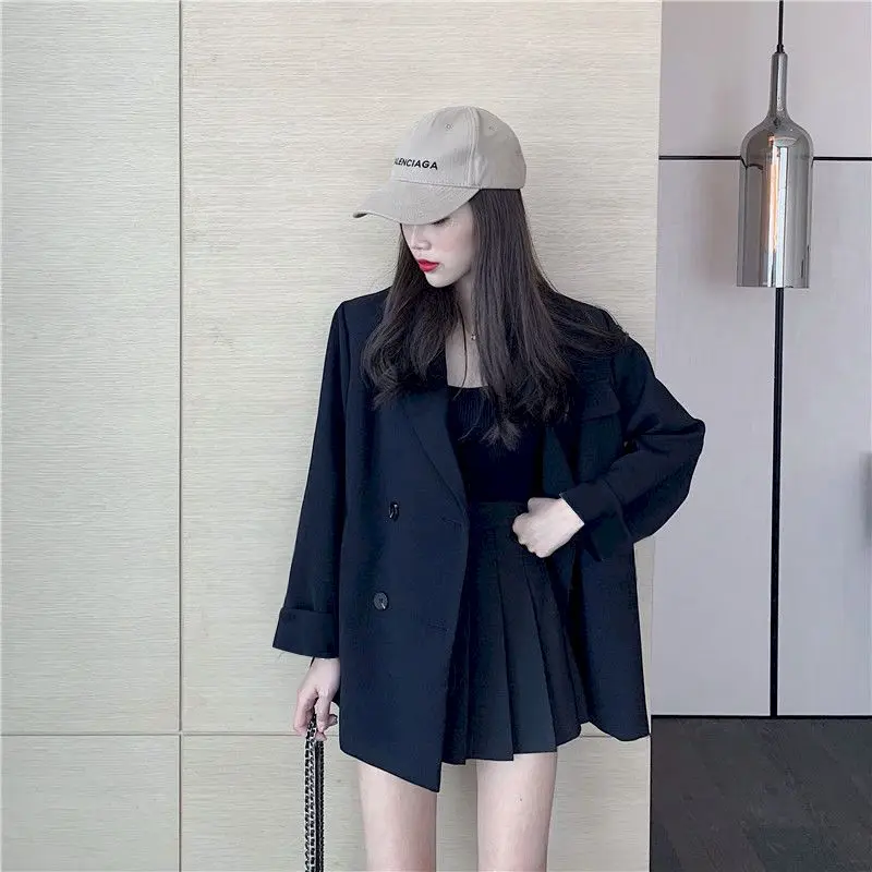 2024 Spring Summer Suit Women Skirt Oversized Plus Fashion Goth Elegant Two Piece Blazer And Skirt Set Lady Uniform Woman Dress