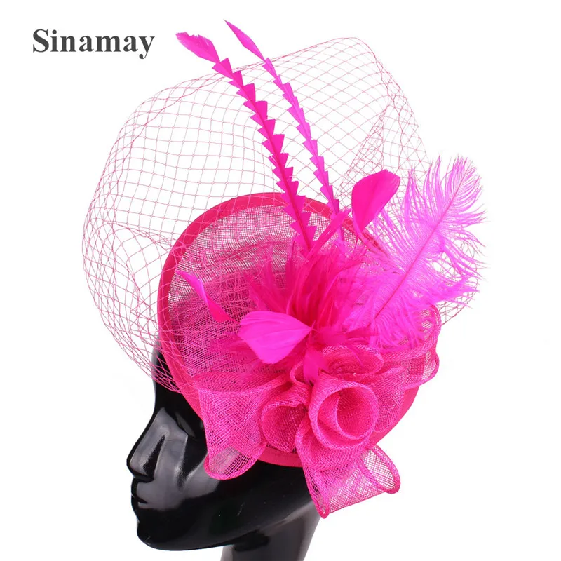 Bride Mesh Wedding Fascinator Hat For Ladies Party Veils Headpiece Fashion New Chapeau Cap Women Church Net Hair Accessories