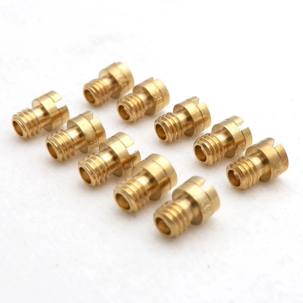 10pcs 4mm Main Jet M4 for GY6 50cc 139QMB Motorcycle Mikuni Keihin Carburetor PZ19 Size 40 42 44 45 46 48 50 52 55 58