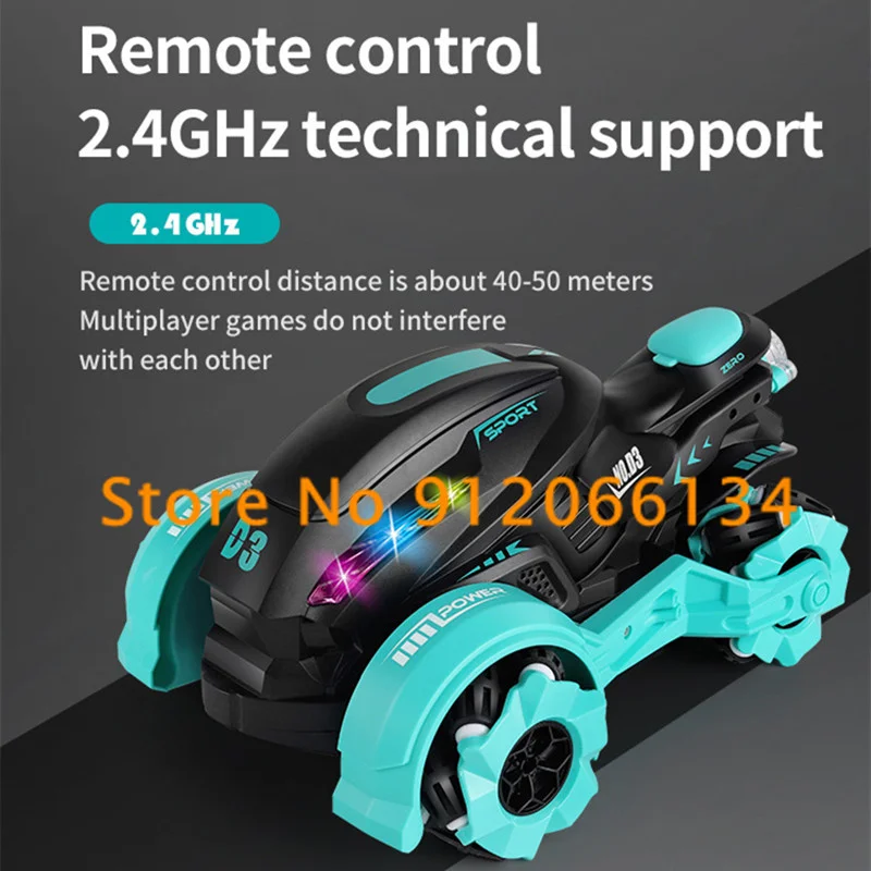 Voiture radiocommandée à fumée et d'eau, Rotation de cascade à 360 degrés 1:18, 30 minutes, démonstration intelligente, son dynamique, éclairage frais, voitures RC