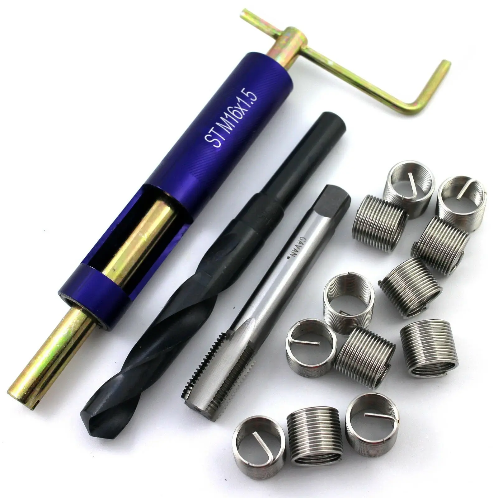 M16 x 1.5 Helicoil Thread Repair Kit Drill and Tap Insertion tool