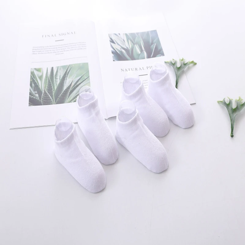 

5Pairs/Lot Baby White Kid Socks Spring Style Solid Thin Soft Cotton Children For Boys Girls Sport Students Socks 2-12 Years Old