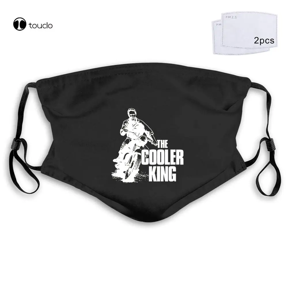 Cooler King Great Escape Inspired - Retro Classic Film Motorbike Face Mask Filter Pocket Cloth Reusable Washable