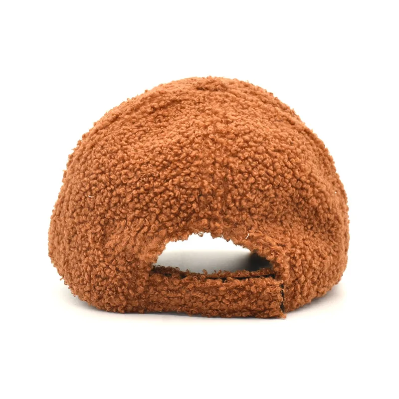 NEW Girl\'s Cute Fluff Lamb Woolen Cap Winter Women\'s Warm Baseball Caps Adjustable Size Trendy Teddy Casquette Hats For Women