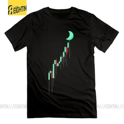 Crypto Candle to the MOON Cryptocurrency T Shirt 100% Cotton Graphic Clothing Tees Tops Short Sleeve O-Neck Man Funny T-Shirt