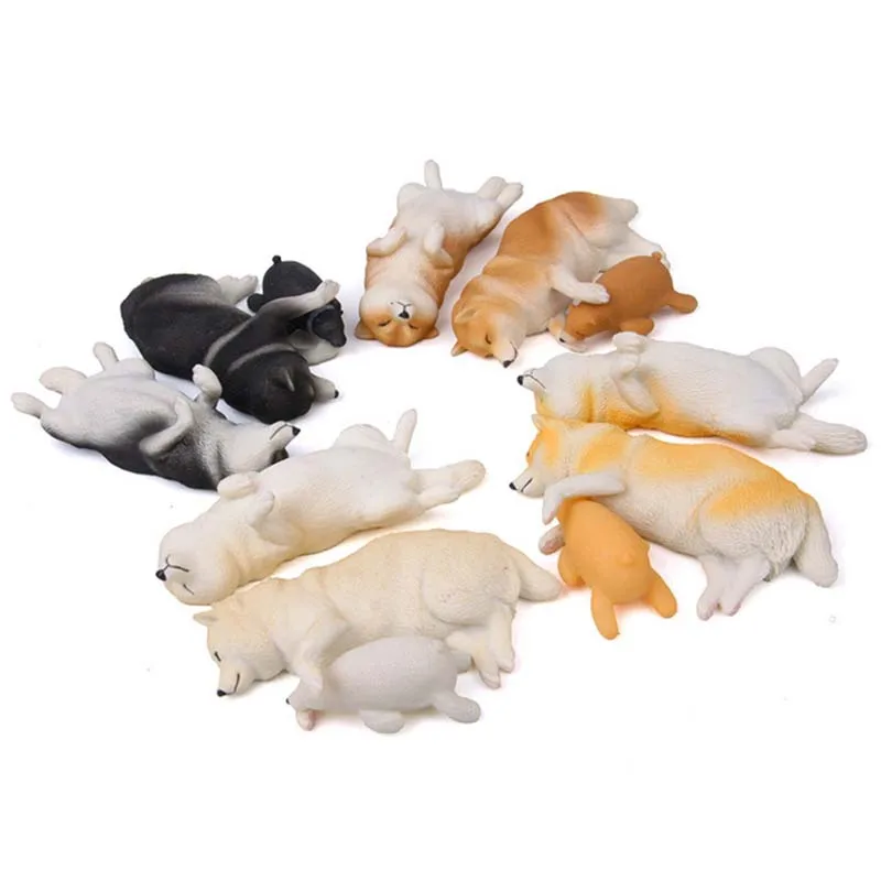 Cartoon Husky Model Figures Doll Fridge Magnet Shiba Inu Bear Animals Figurines Toys Action Figures Car Home Decor Children Gift