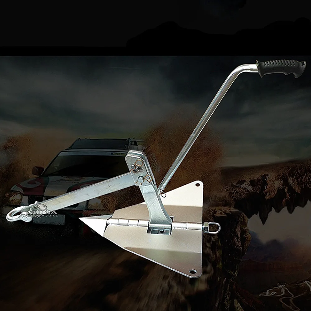 Ferramenta dobrável de auto-resgate para carro, guincho elétrico, âncora, veículo off-road, âncora de terra
