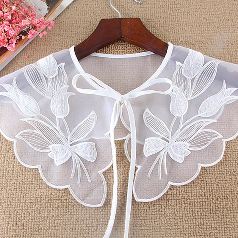 Women Lace Fake Collar Blouse Cloud Shoulder Doll Collar Detachable Shirt Collar Blouse Top Collars For Women Dropshipping