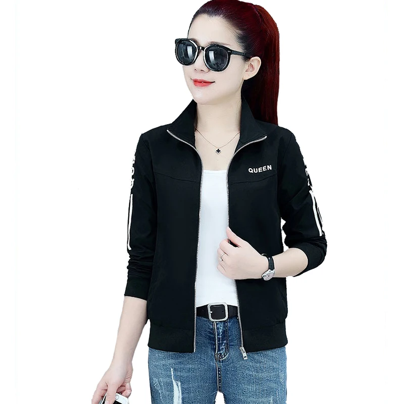 Casual Sportswear Women NEW Spring Autumn Windbreaker Jacket Female Short Korean Slim Coat Outerwear Woman Loose Jackets Tops