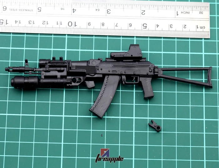 1:6 Scale AK74 Assault Rifle Weapon Plastic Assembled 4D Gun Model for 12