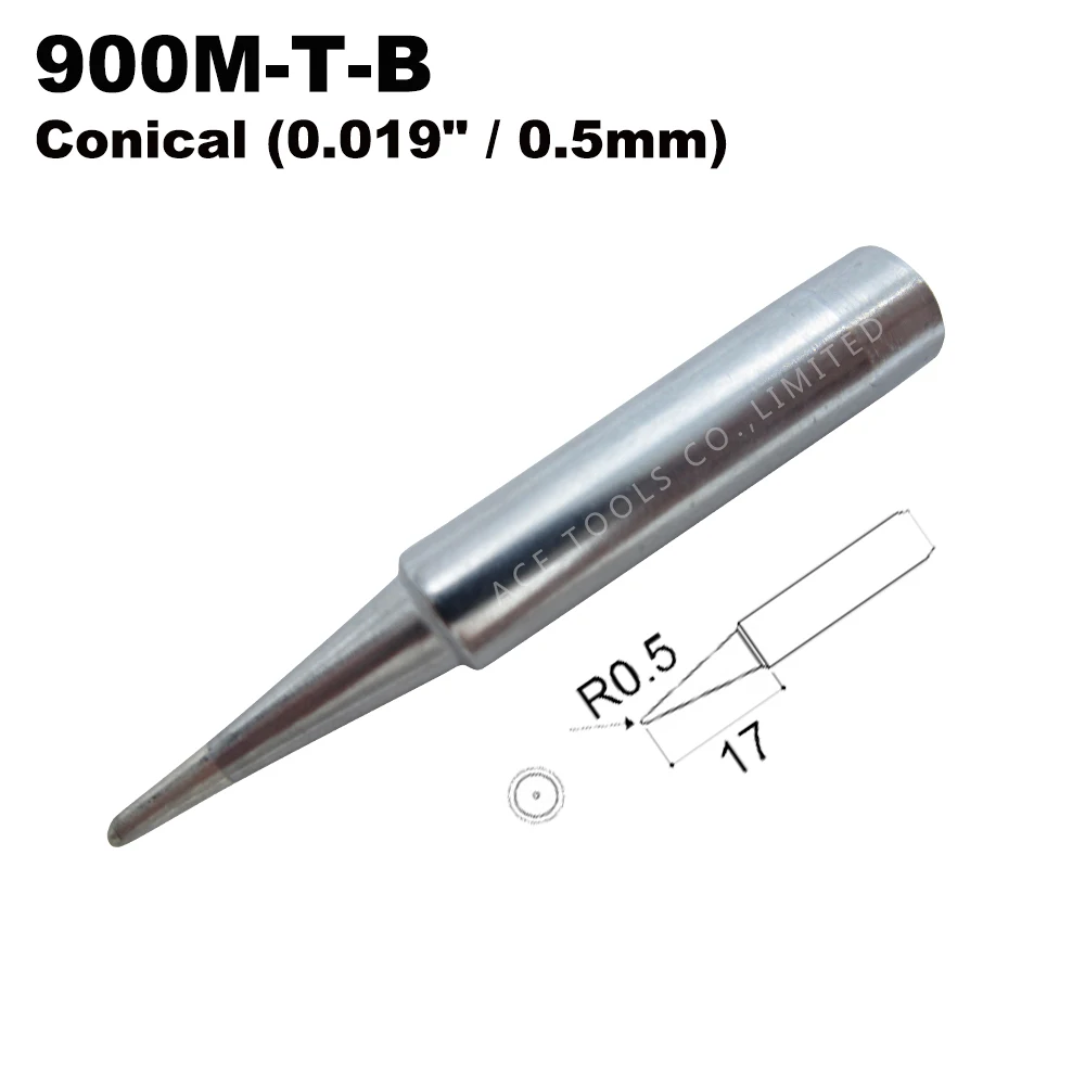 Soldering Tip 900M-T-B Conical 0.5mm Fit Hakko 936 907 Milwaukee M12SI-0 Radio Shack 64-053 Yihua 936 X-Tronics 3020 Iron Bit