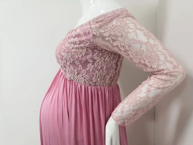 Baby Shower Maternity Photography Props Lace Dress Maxi Dress Elegant Pregnancy Photo Shoot Women Maternity Plus Size Dress