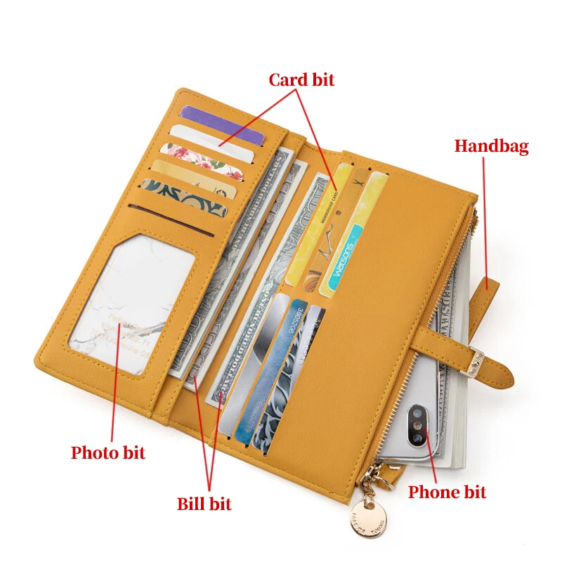 Engraving Name Women Wallets Fashion Long Leather Top Quality Card Holder Classic Female Purse Zipper Brand Wallet For Women