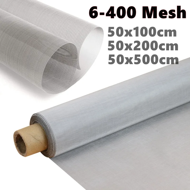 6-400 Mesh 304 Stainless Steel Woven Wire Mesh Filtration Screen Mesh Screening Filter Sheet Screen Industrial Fix Tools Net