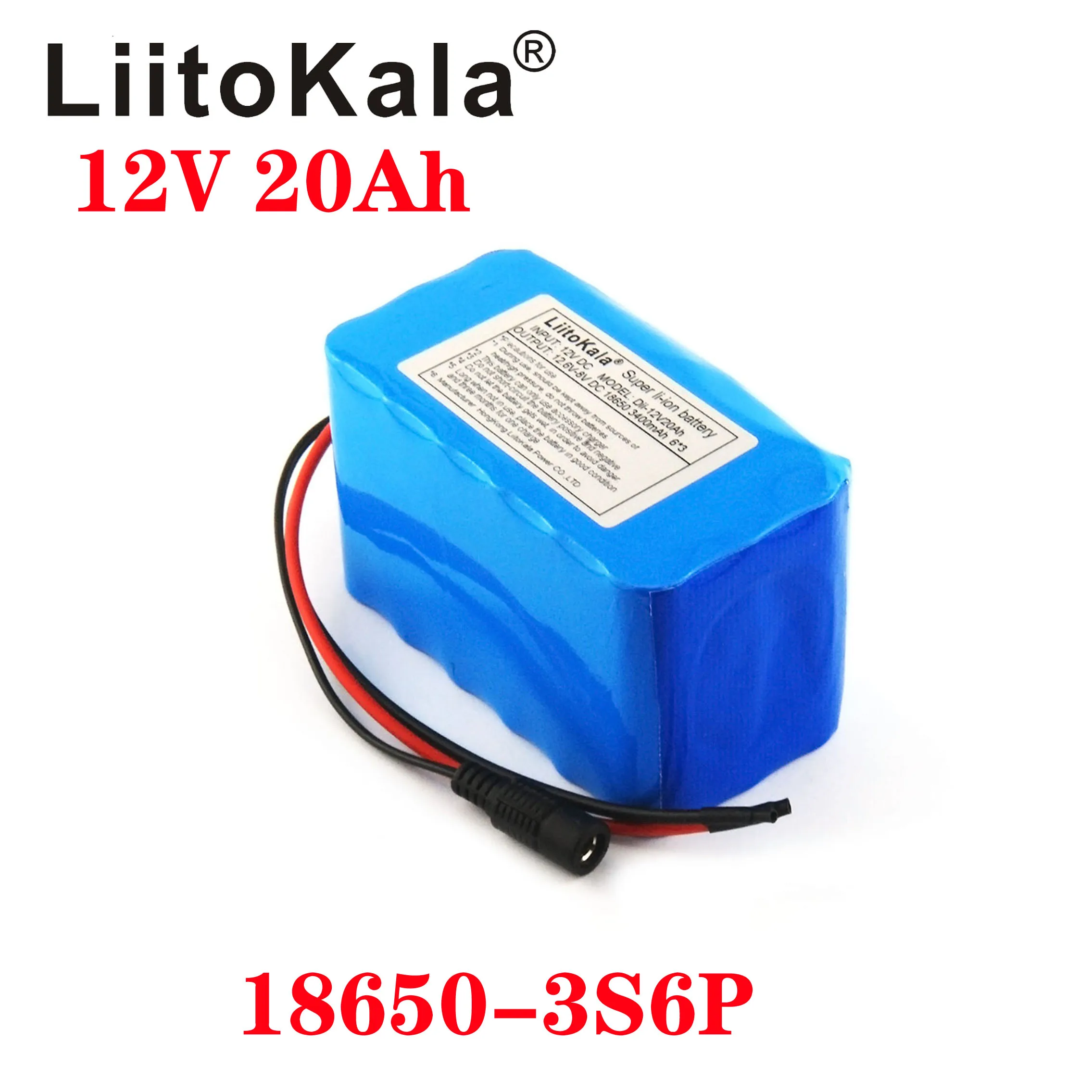 LiitoKala 12v 20Ah bateria litowa 20ah wysoki prąd o dużej pojemności 20000mAh lampa ksenonowa silnik zapas tlefo baterii