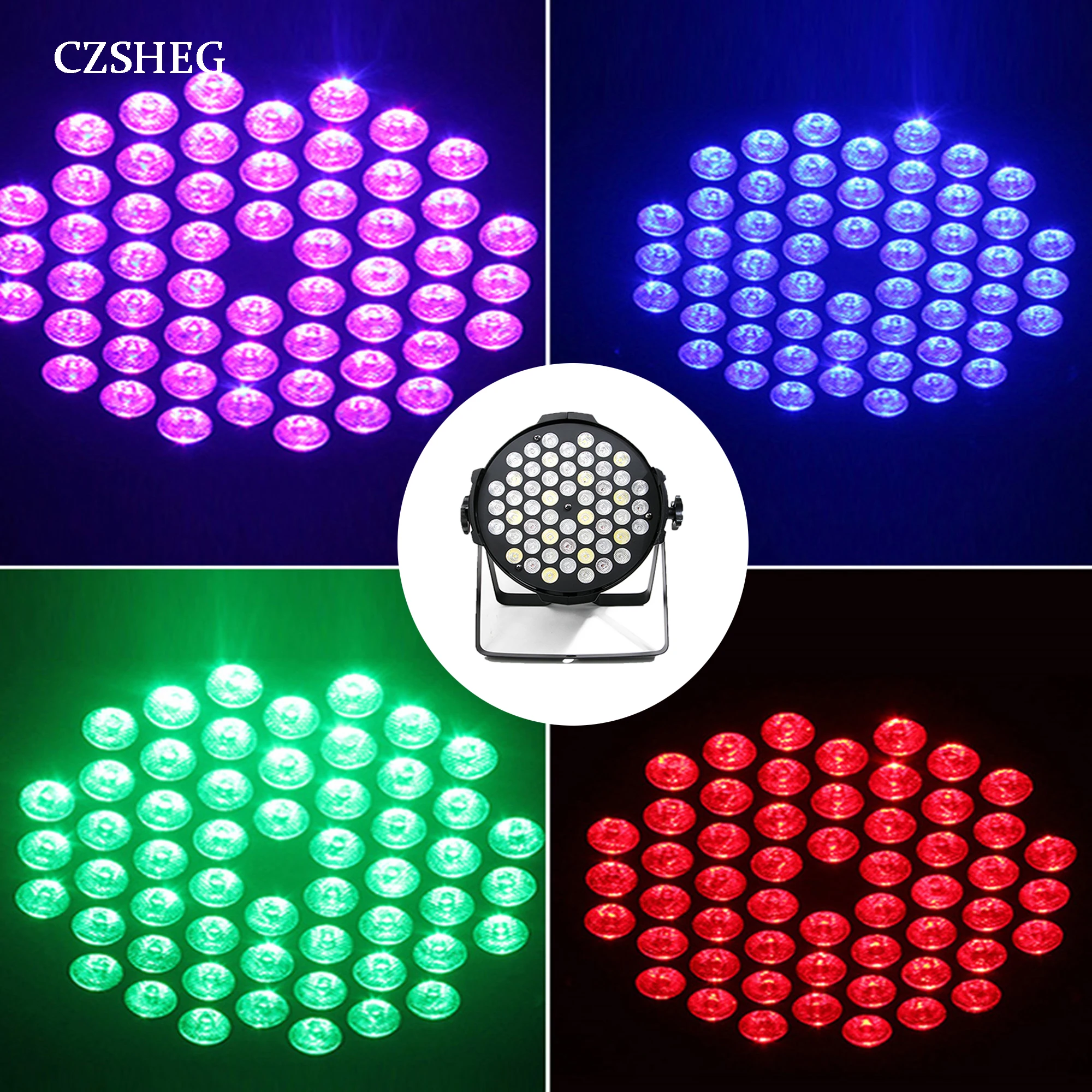 Aluminum Housing LED Par 54x9W RGB 3in1Wall Washer Flat Projector Floodlight Can Wash DMX512Controller Effect Stage Design Light