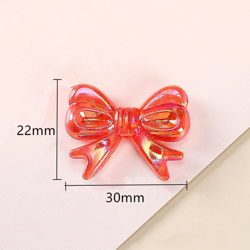 Hot Sale 10PCS of Transparent ABS Resin 22*30mm Bowknot Flat Back Rhinestone Wedding DIY Hair Accessories