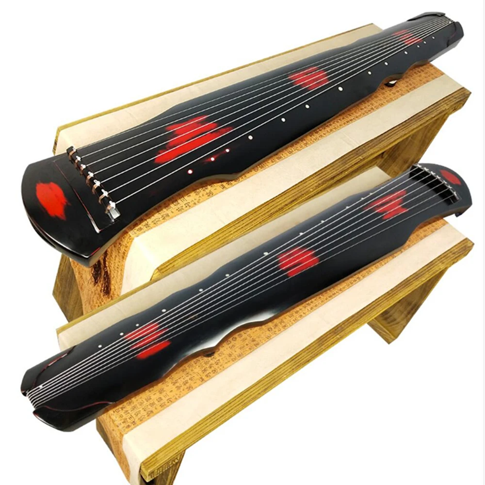 

Chinese Fuxi Guqin 7 strings Cinnabar color old Paulownia Ancient Zither For Beginner Practice Guqin