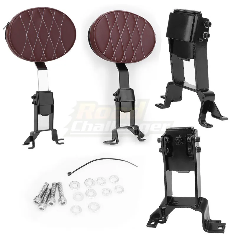 

Motorcycle Black Front Driver Rider Backrest Kit For Indian 14-Up Chief Roadmaster Chieftain Springfield