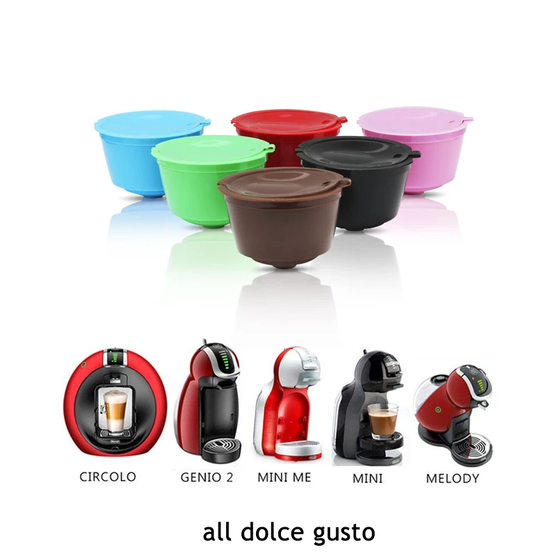 LMETJMA 9 Color Refillable Reusable Dolce Gusto Coffee Capsules BPA Free Coffee Pods for Dolce Gusto Machines Coffee Filter Set