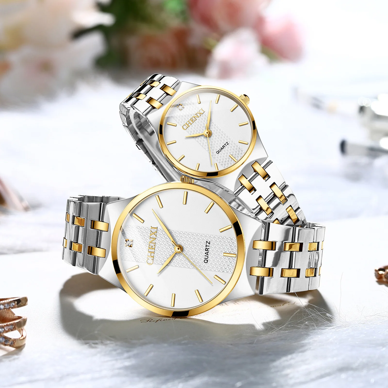 CHENXI – montre de Couple pour hommes et femmes, étanche, Simple, décontractée, Quartz Ultra-mince, cadeau pour dames