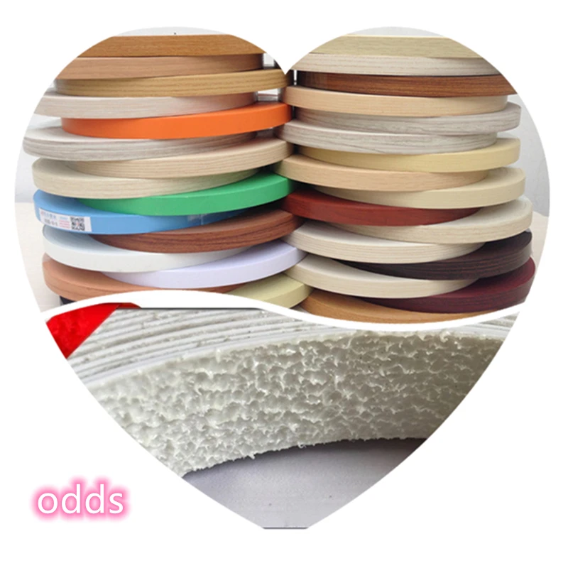 Preglued Veneer Edging PVC Edge Banding Trimmer Wood Kitchen Wardrobe Board Edgeband Odd Edge Tape